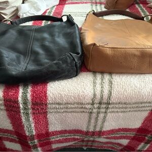 Lucky Brand Black and Tan Leather Handbag Lot